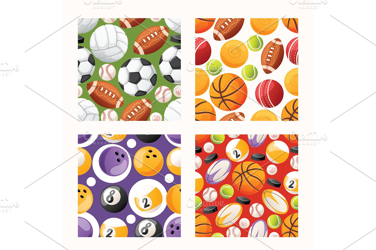 Ball vector seamless pattern in Illustrations - product preview 8