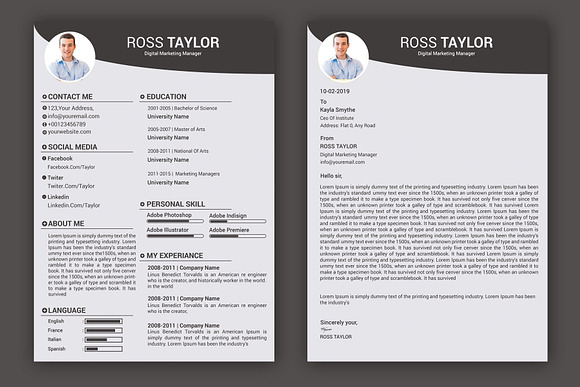 Professional resume template / CV in Resume Templates - product preview 2