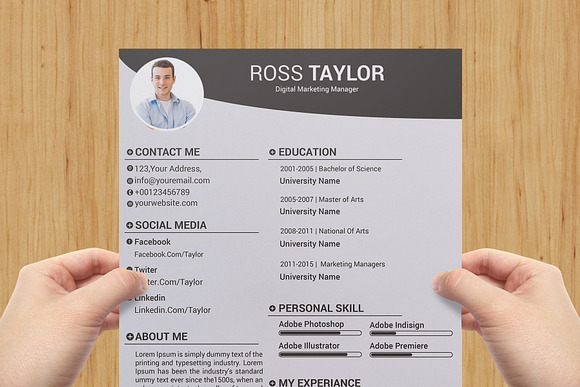 Professional resume template / CV in Resume Templates - product preview 3