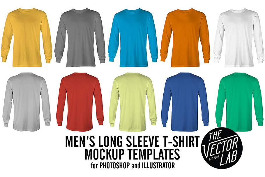Long Sleeve T-Shirt Mockup Templates in Product Mockups - product preview 8