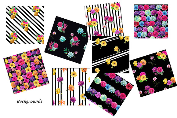 Mexican watercolor flowers.Fiesta. in Illustrations - product preview 3