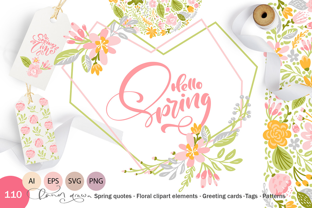 Fresh Feeling Spring Vector Kit SVG in Objects - product preview 8
