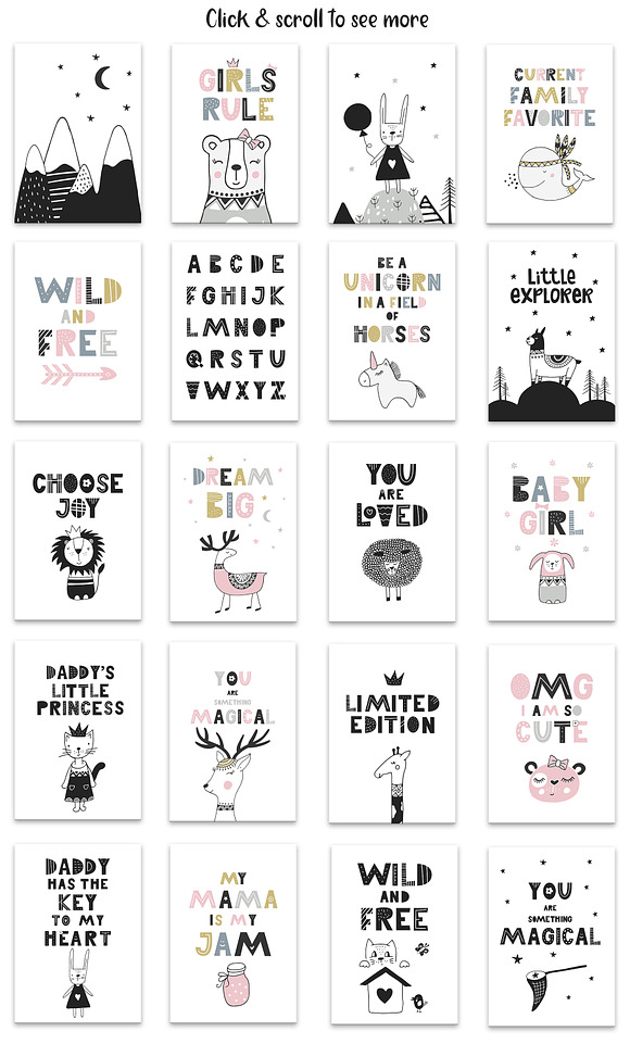 Nursery Posters - Big Set in Illustrations - product preview 1