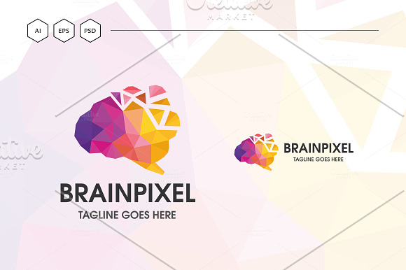 Brain Pixel Pro Logo in Logo Templates - product preview 5