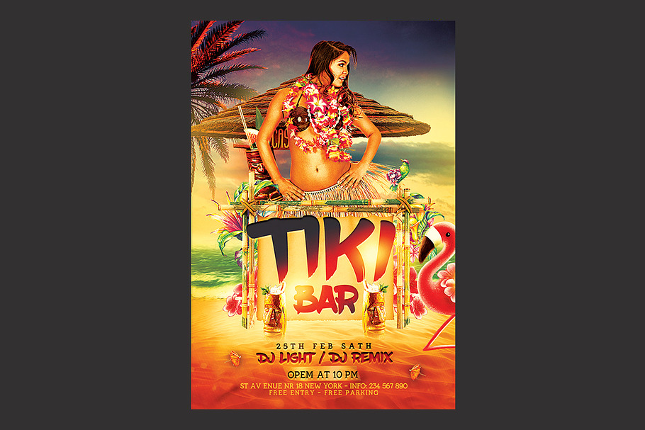 Tiki Bar Flyer in Flyer Templates - product preview 8
