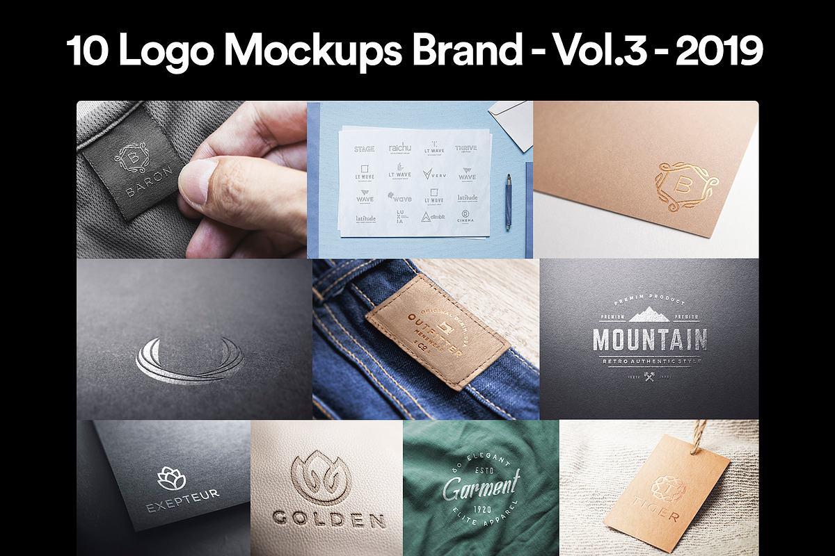 10 Logo Mockups Brand - Vol.3 - 2019 in Branding Mockups - product preview 8