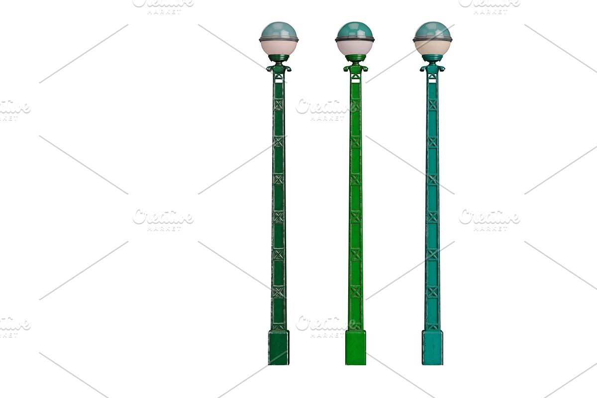Post pillar street light in Objects - product preview 8