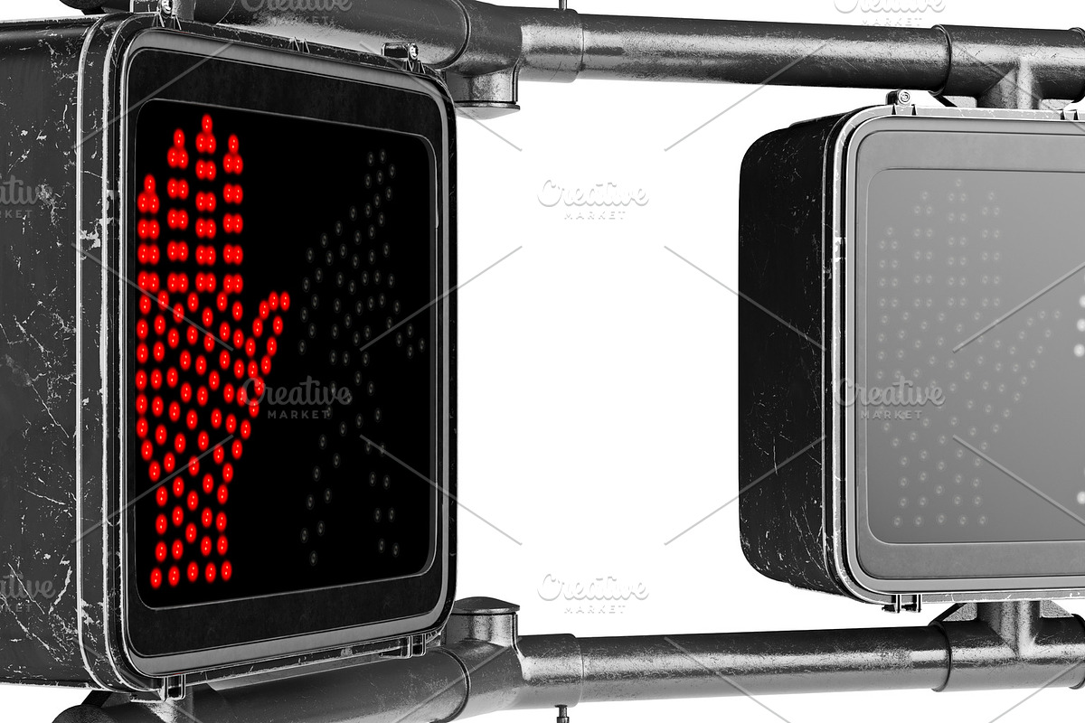 Traffic sign light black, close view in Objects - product preview 8
