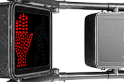 Traffic sign light black, close view