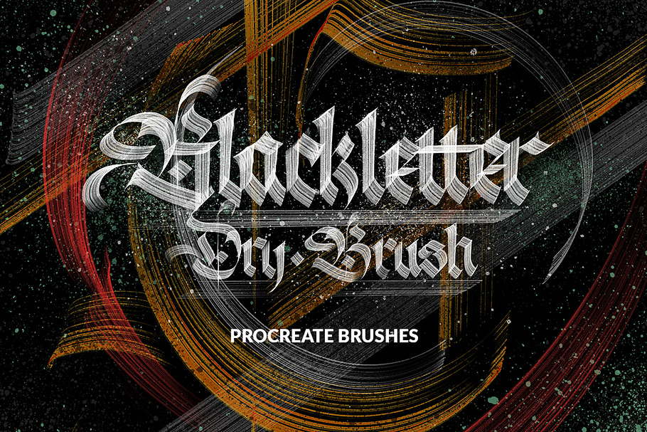 Blackletter Dry Brushes - Procreate in Photoshop Brushes - product preview 8