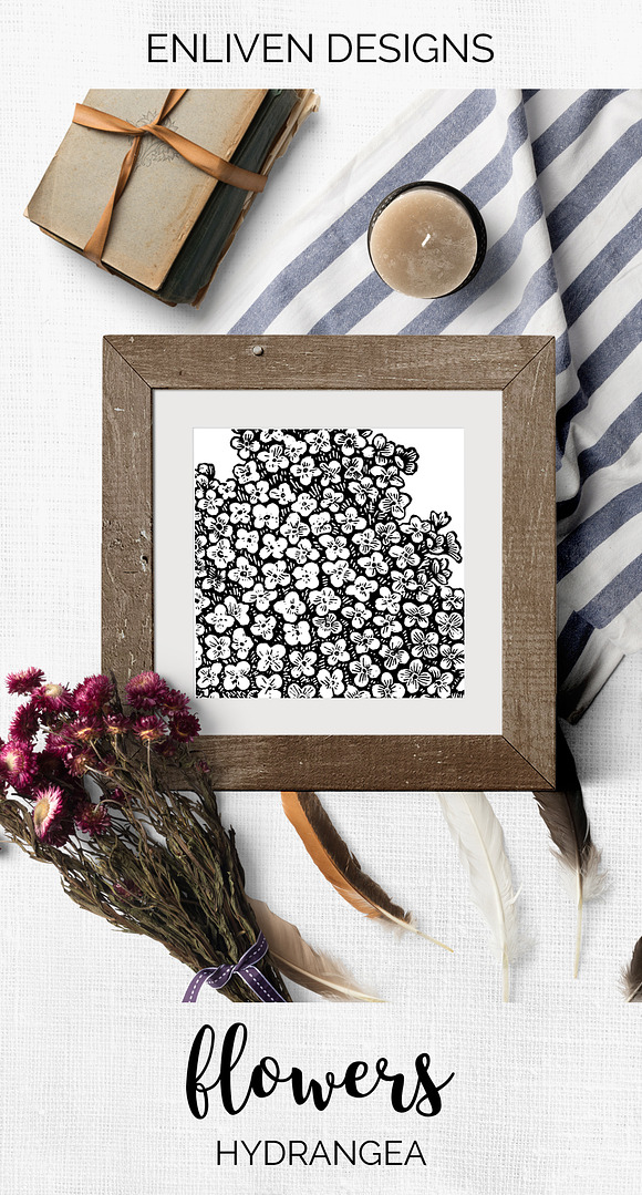 hydrangea Vintage Flowers in Illustrations - product preview 7