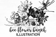 bee flower bunch Vintage Flowers