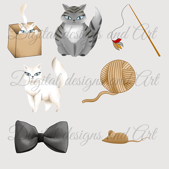 Cats clipart in Illustrations - product preview 4