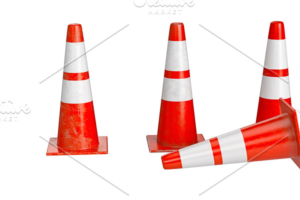 Traffic cone barrier danger warning
