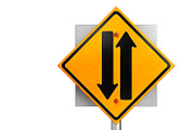 Sign traffic road symbol, close view