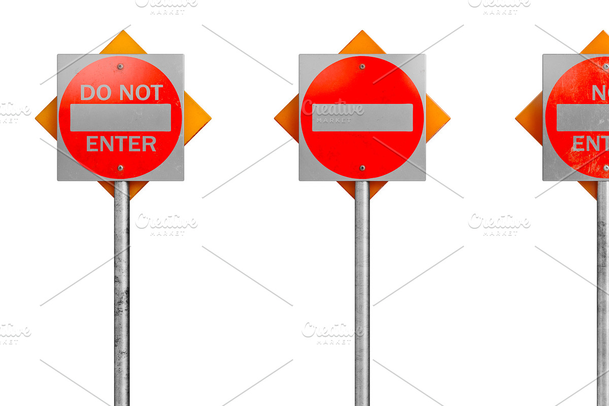 Sign traffic road symbol set in Objects - product preview 8