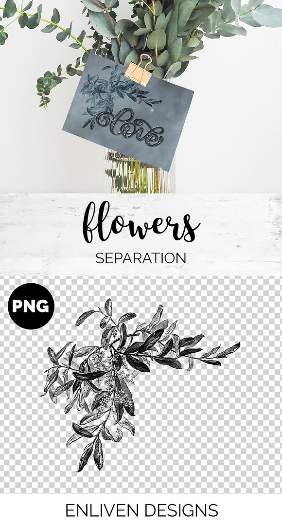 separation Vintage Flowers in Illustrations - product preview 1
