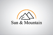 Sun and Mountain Logo Template
