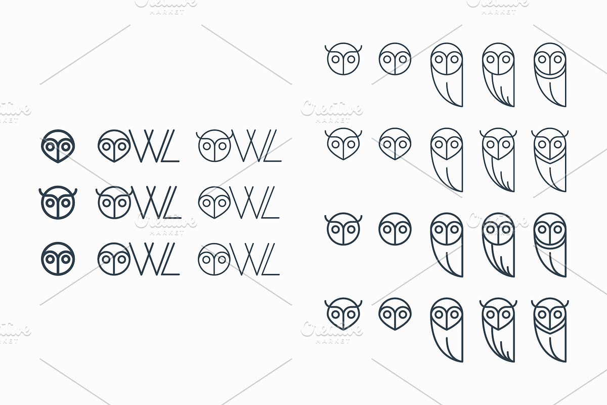 vector character owl logo in Illustrations - product preview 8
