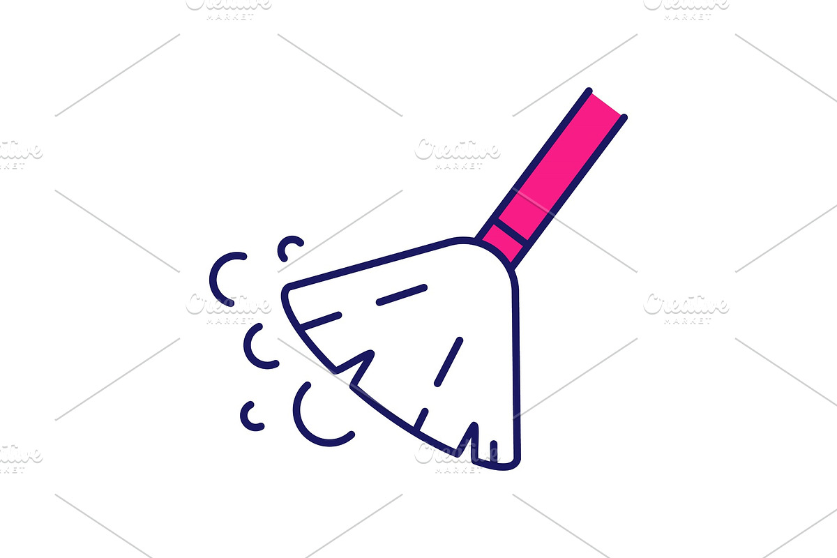 Sweeping broom color icon in Icons - product preview 8