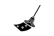 Cleaning mop glyph icon