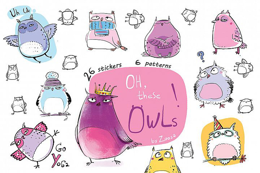 Oh, these Owls! - stickers pack