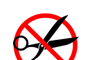Do not cut, red forbidden sign