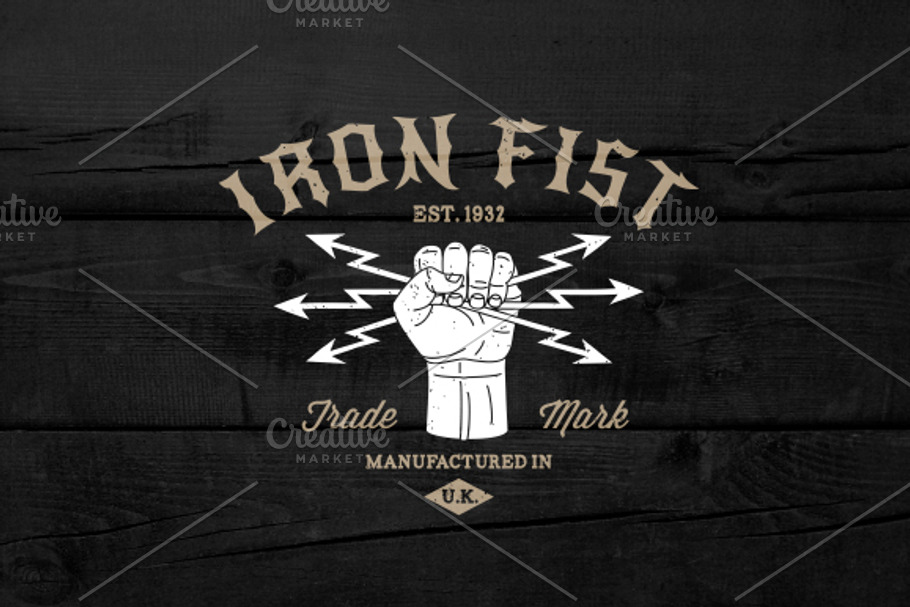 Vintage Label "Iron Fist" in Logo Templates - product preview 8