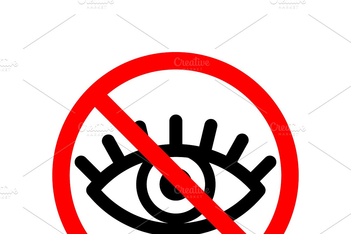 Do not watch, red forbidden sign in Icons - product preview 8