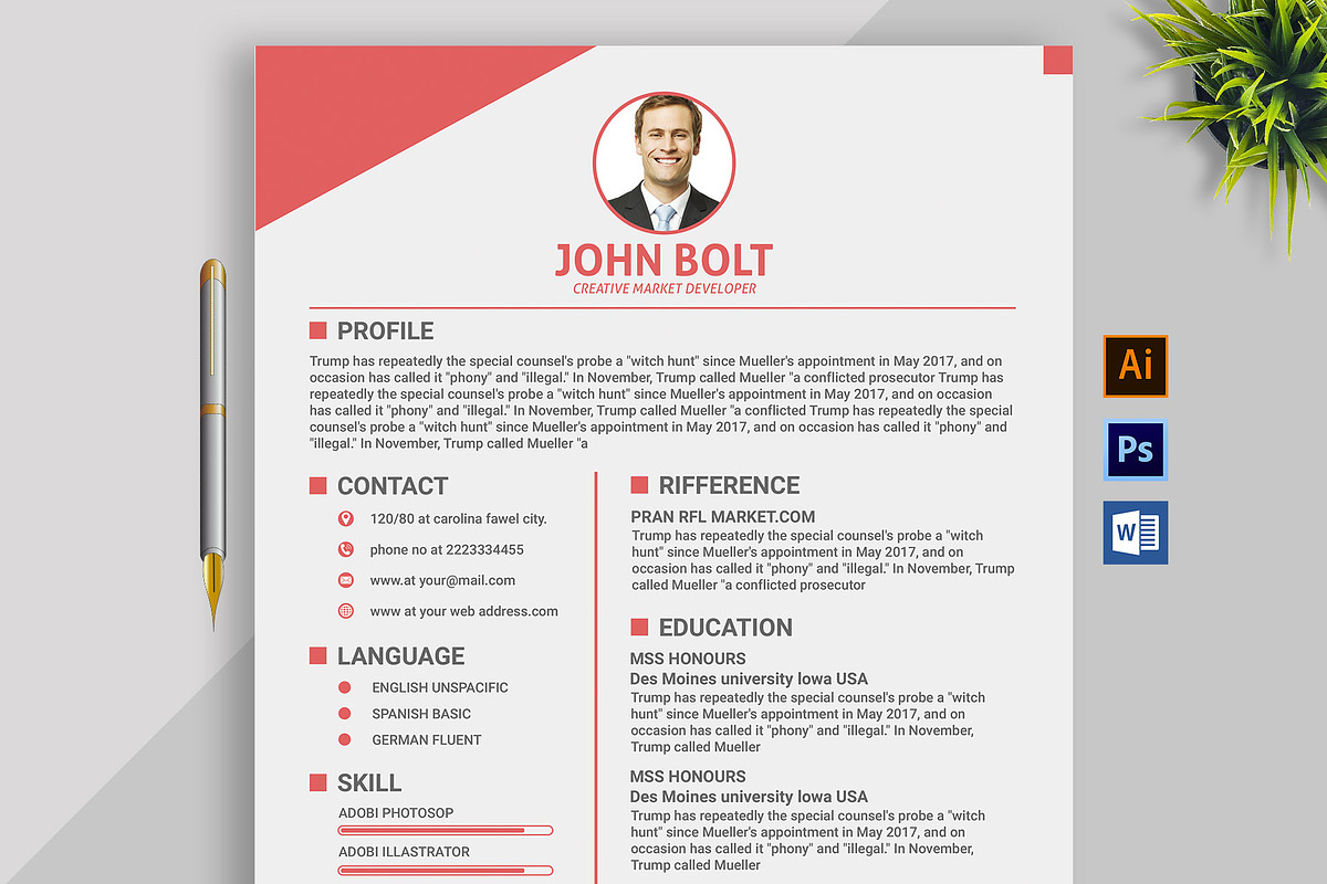 Clean Resume/CV in Resume Templates - product preview 8