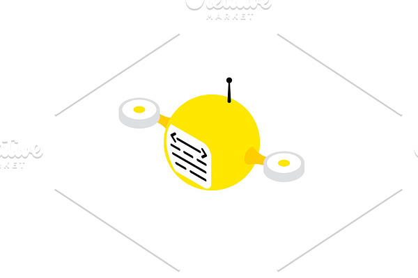 Yellow drone robot programmer.