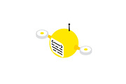 Yellow drone robot programmer.
