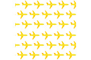 Airplane seamless pattern. Yellow.