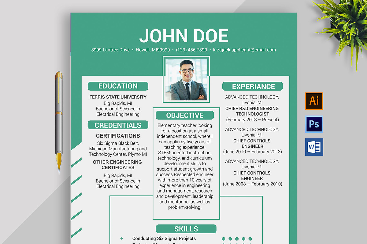 Clean Resume/CV in Resume Templates - product preview 8