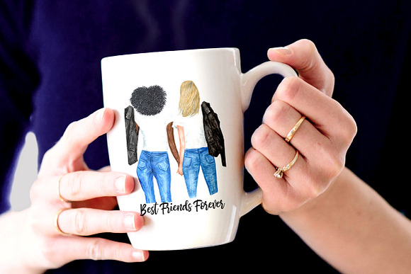 Girls Clipart Bff cipart Rock Girls in Illustrations - product preview 5