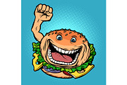 joyful character fast food Burger