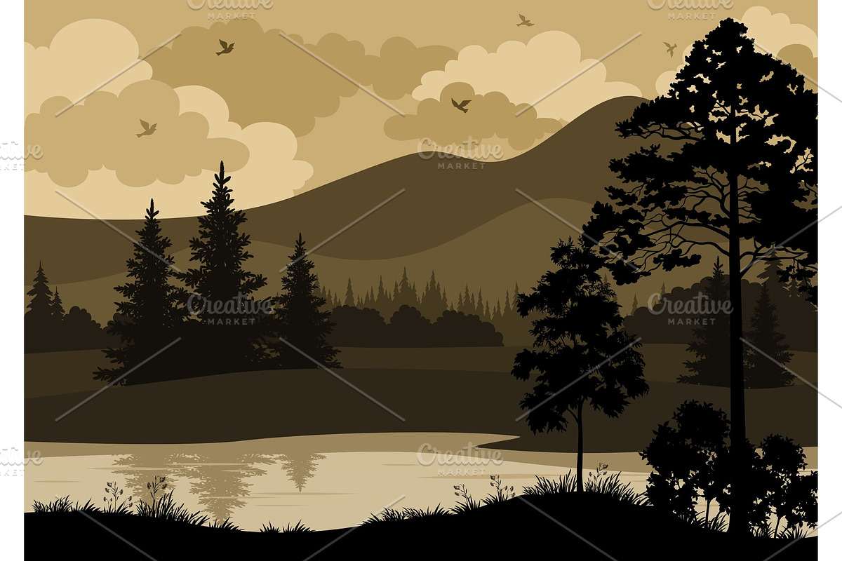 Landscape, Trees, Mountains and in Illustrations - product preview 8