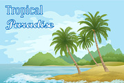 Tropical Sea Landscape with Palm