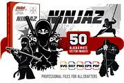 Ninja warrior vector set - 50 images