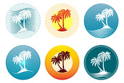 Icons with Palms Silhouettes