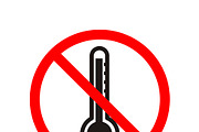 Do not overheat, red forbidden sign