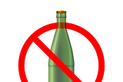 Glass bottles not allowed