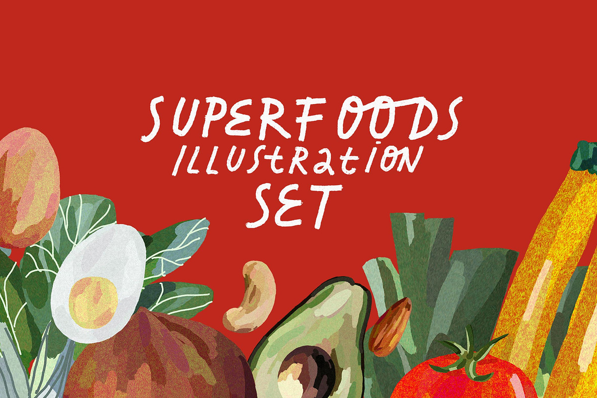 Healthy Food Illustration Set in Illustrations - product preview 8