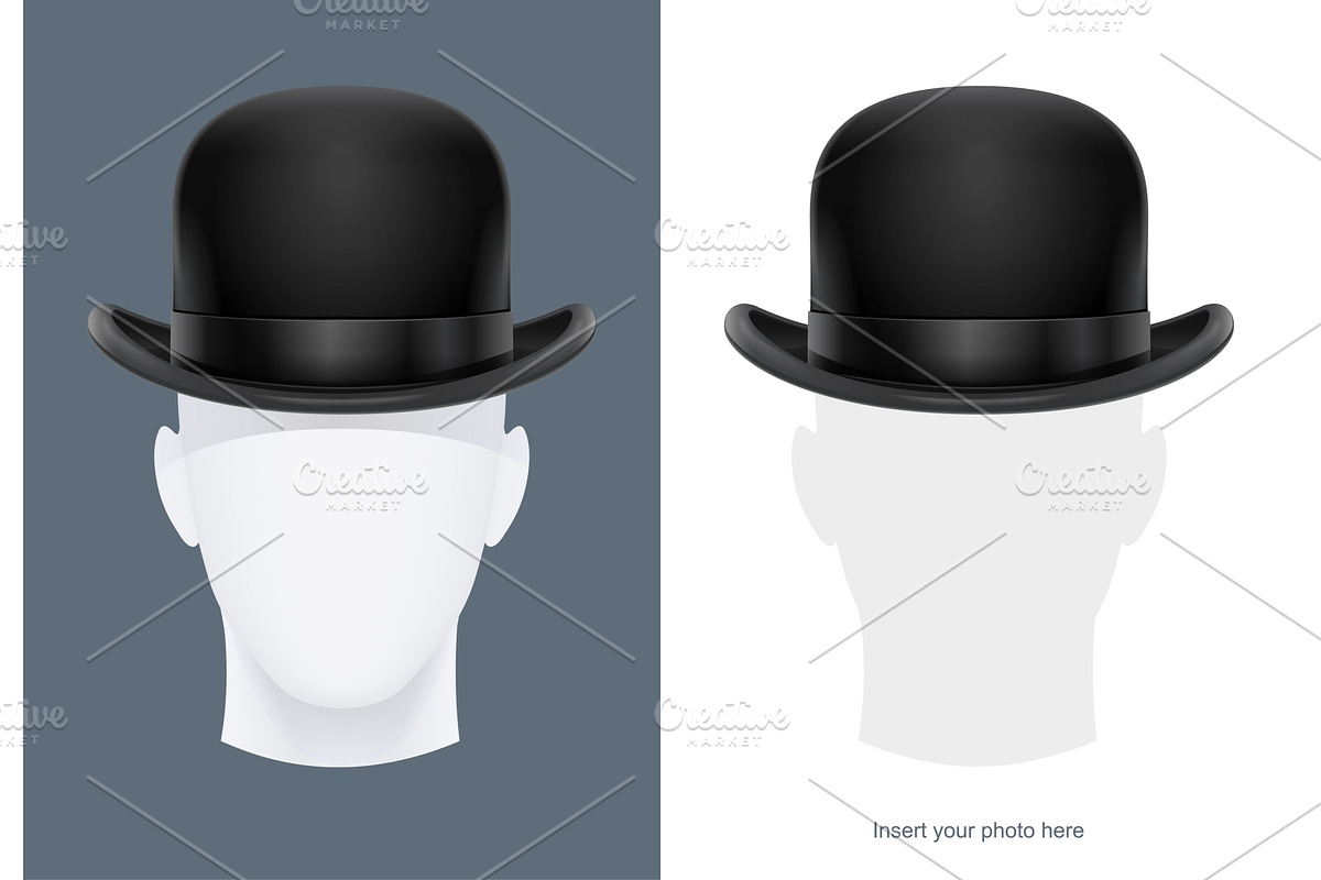 Vintage classic bowler hat. Vector. in Illustrations - product preview 8