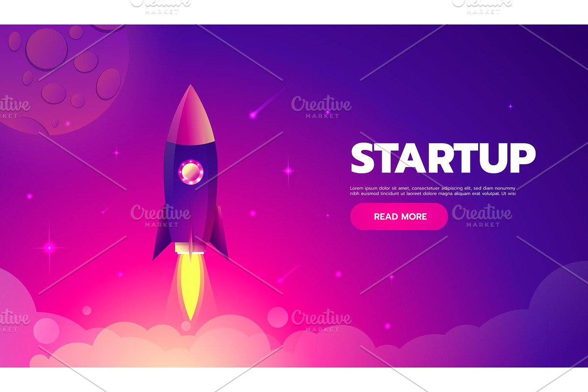 Startup Concept. Rocket launch icon in Illustrations - product preview 8