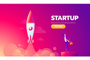 Startup Concept. Rocket launch icon