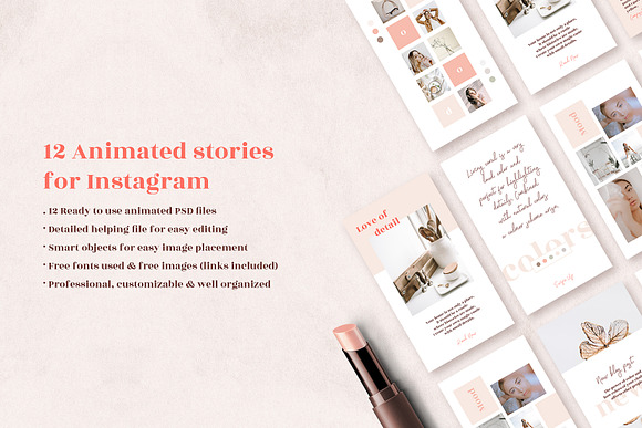 ANIMATED Instagram Stories – Coralie in Instagram Templates - product preview 1