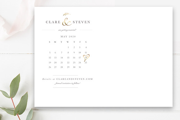 Calendar Save the Date Template in Wedding Templates - product preview 2