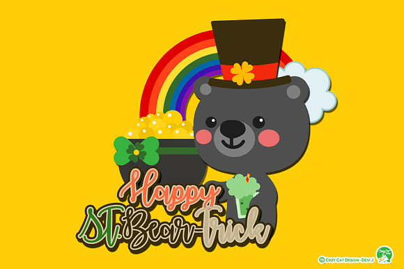 Happy St. Beartrick Day Clip Art in Illustrations - product preview 1