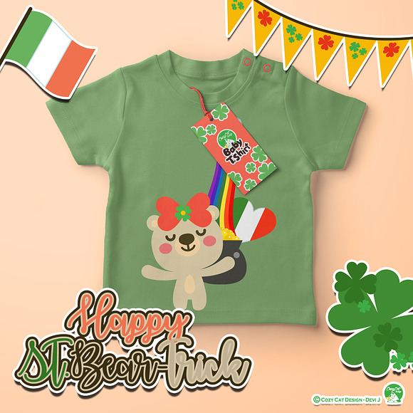Happy St. Beartrick Day Clip Art in Illustrations - product preview 4